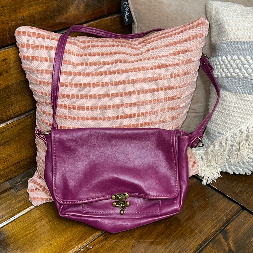 Conceria Mastrotto Purple Made in Italy Genuine Leather Bag- OS